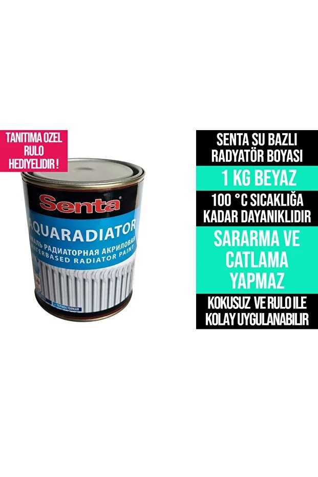 AQUARADIATOR SU BAZLI RADYATÖR BOYASI BEYAZ 1 KG 3 KG (RULO HEDIYELIDIR )