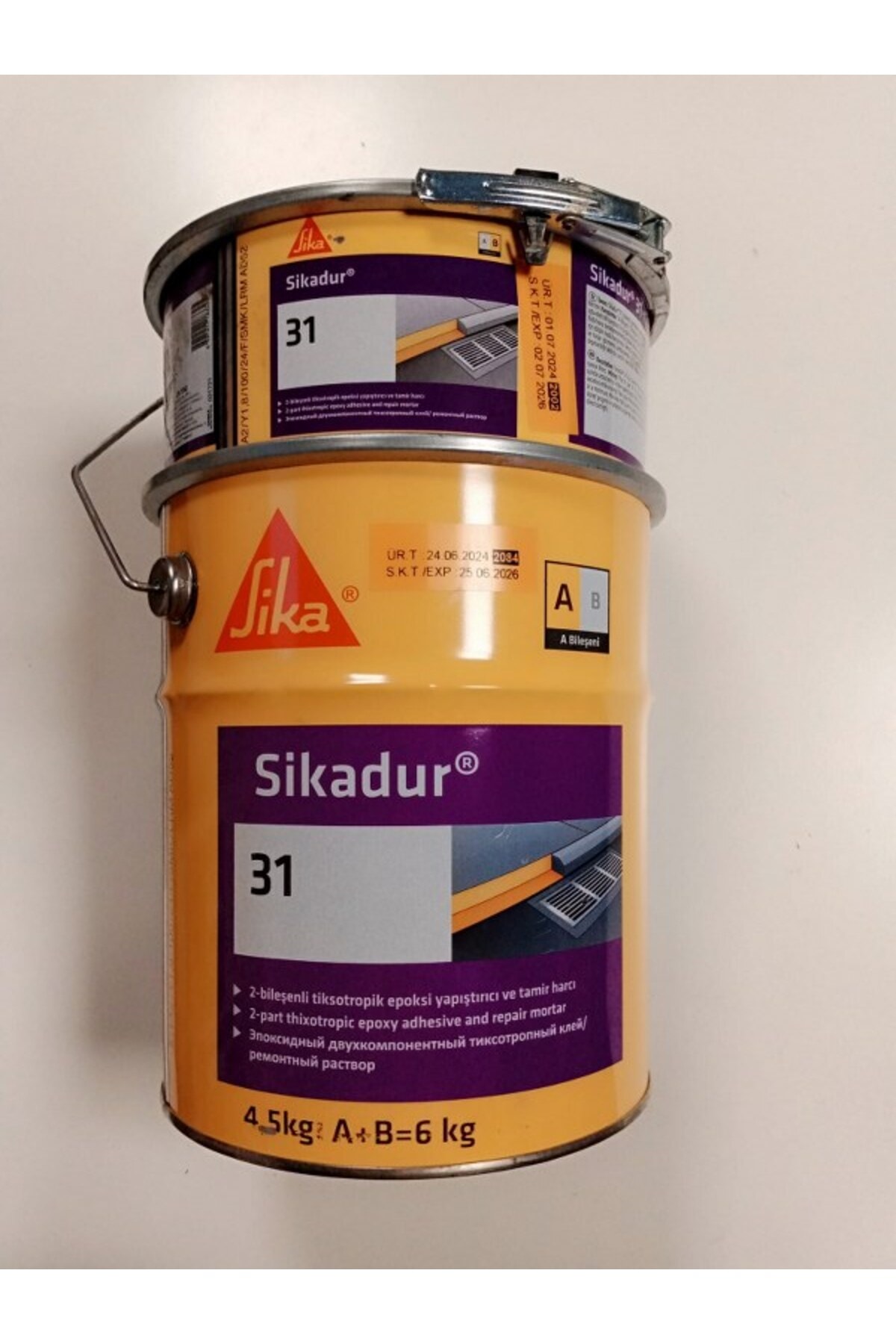 SİKADUR-31  İki bileşenli tiksotropik epoksi yapıştırıcı ve tamir harcı  6 kg/Set