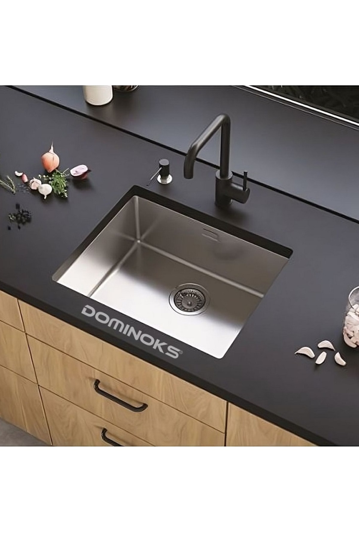 BİGA 50 TEK GÖZ POLİSAJLI TEZGAH ALTI KROM EVYE 40X50CM