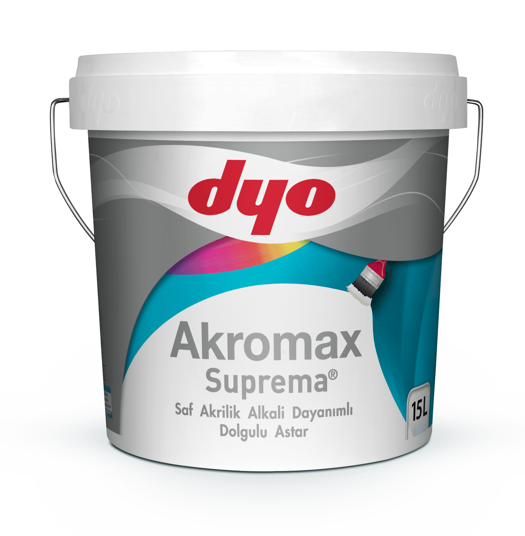 DYO AKROMAX SUPREMA SAF AKRİLİK ALKALİ DAYANIMLI DOLGULU ASTAR   (YENİ)  15 lt