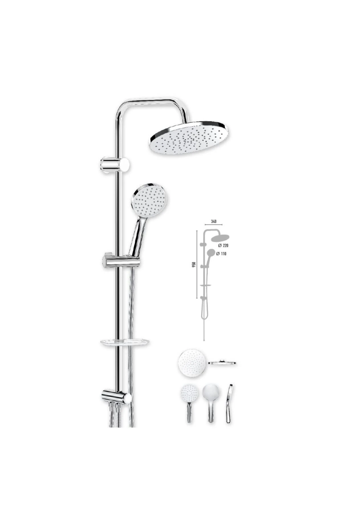 Grando Chrome Duş Kolonu