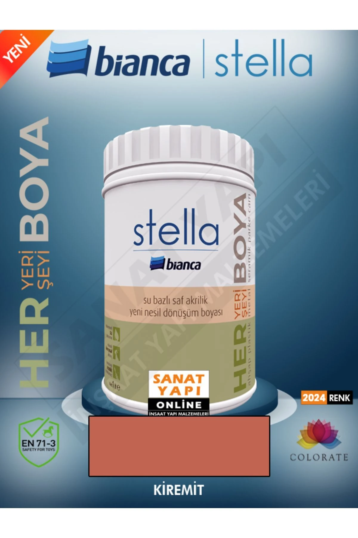 Stella Su Bazlı Akrilik Boya Kiremit
