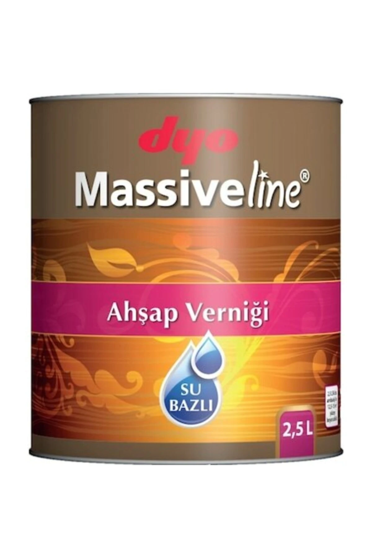 Kestane Renk Massiveline Su Bazlı Verniği 2,5 lt