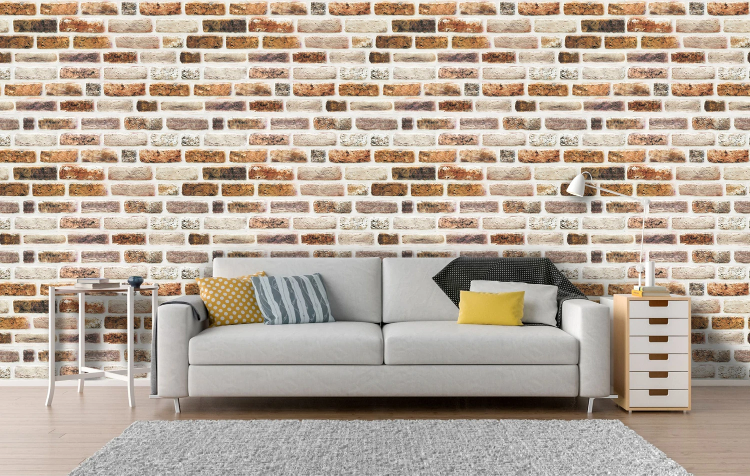 5 Adet (2,5m2) x Tuğla Desenli 3 Boyutlu Renkli Strafor Köpük Duvar Kaplama Paneli (BR-563)