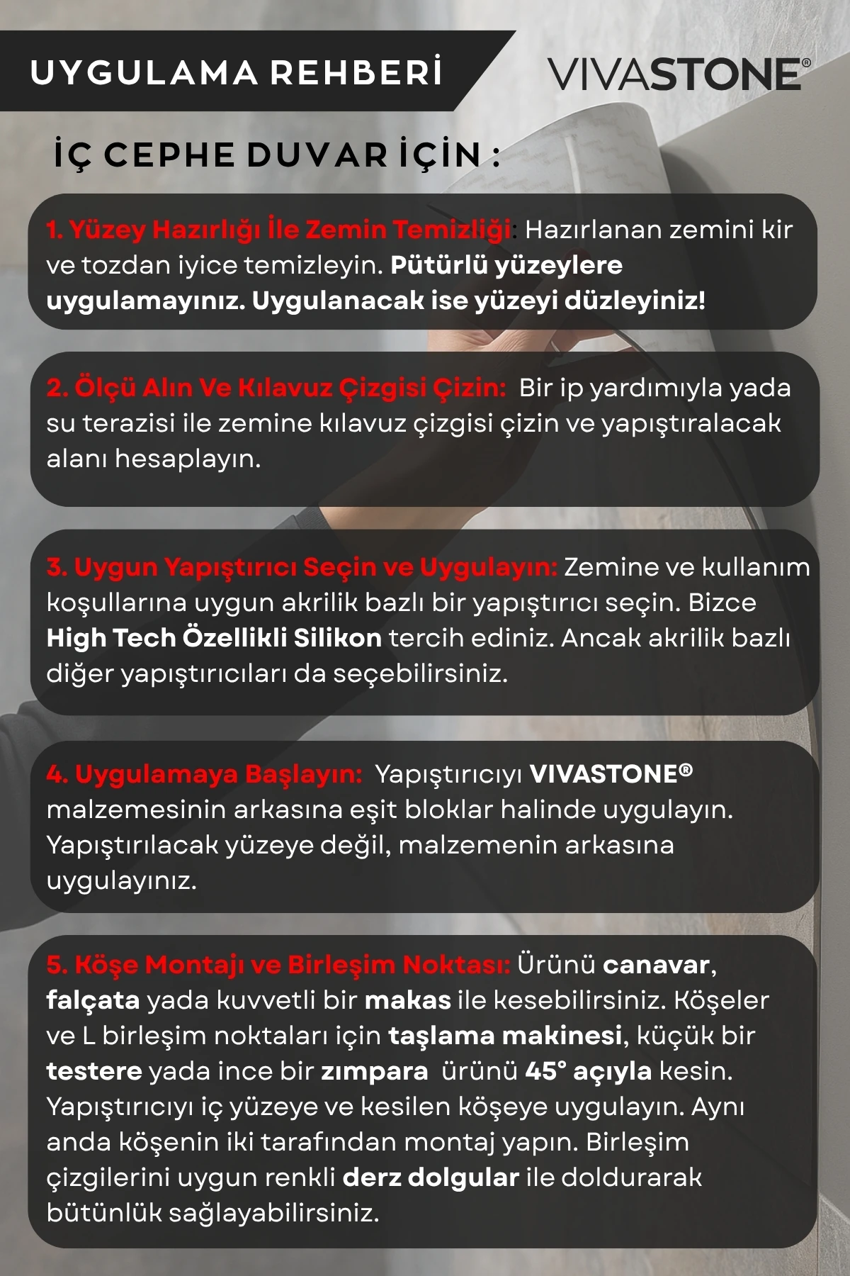 Esnek Taş Panel Soft Stone 60x120 cm - İç Ve Dış Mekan Dekorasyon Paneli - 3 Boyutlu Gerçek Taş Doku