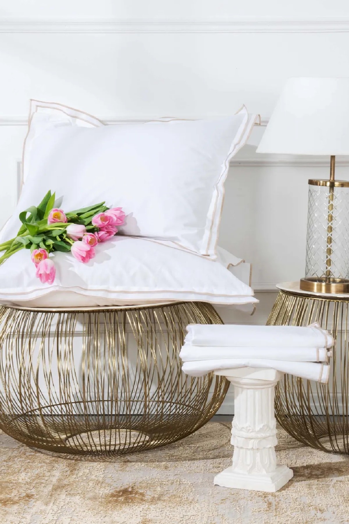 White Collection Victorie Bej Pikolu Percale Çift Kişilik Nevresim Takımı