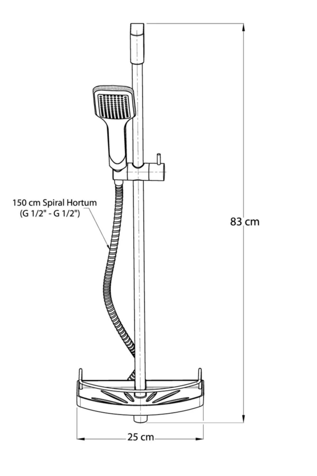 Adnoss Dst30 Sürgülü Duş Seti (Tek Fonk. 80*125)