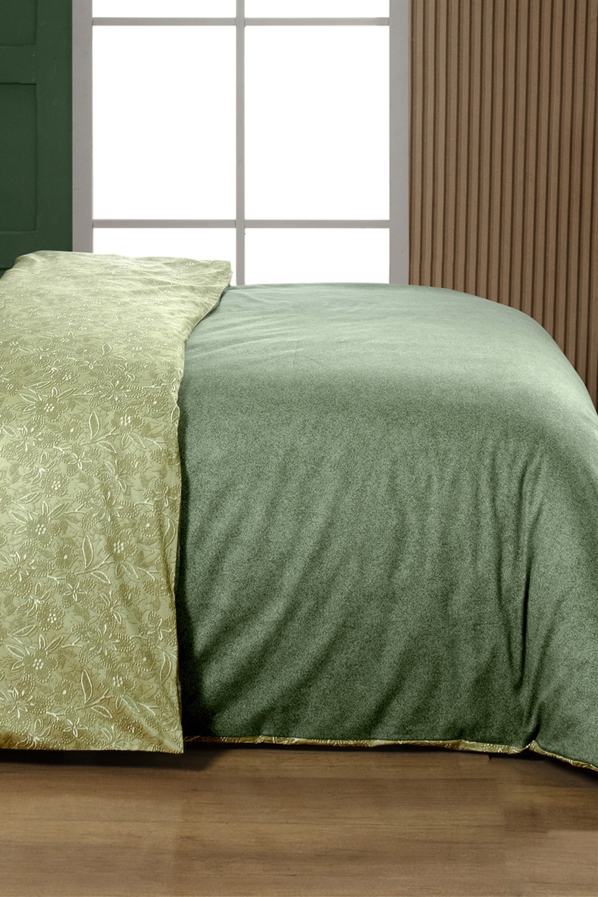 Berlina Yeşil King Size (Battal Boy) %100 Pamuk Saten "233 TC" Nevresim Takımı