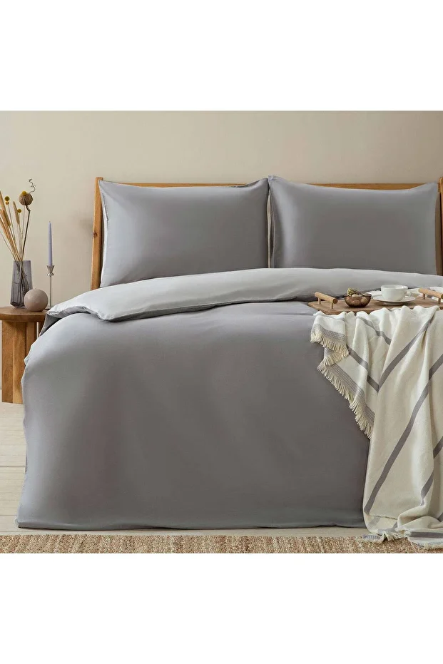 Bettie Nevresim Seti King Size 230x220 Cm Soguk Grı/grı