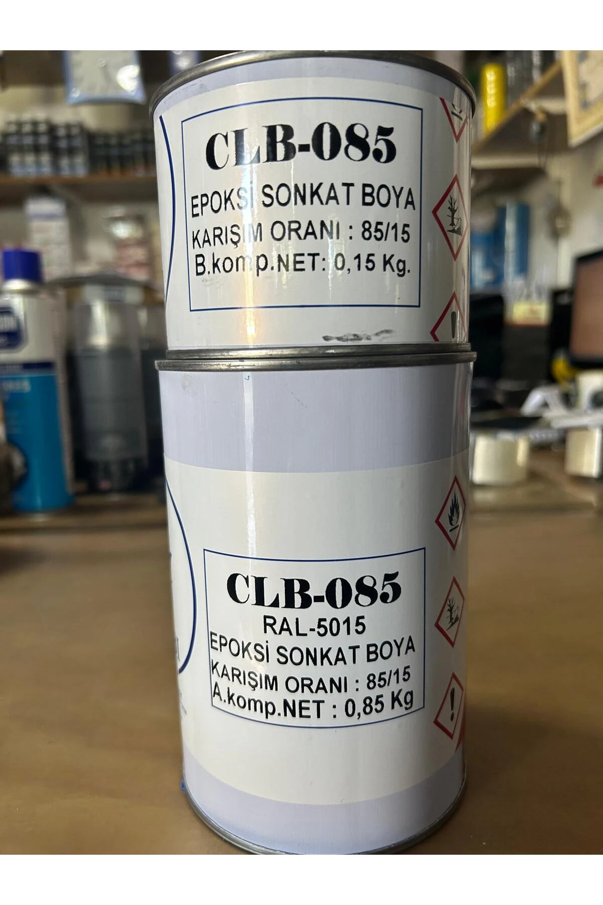 ÇELEBİ MARİN EPOKSİ SON KAT BOYA RAL5015 MAVİ 1 KG