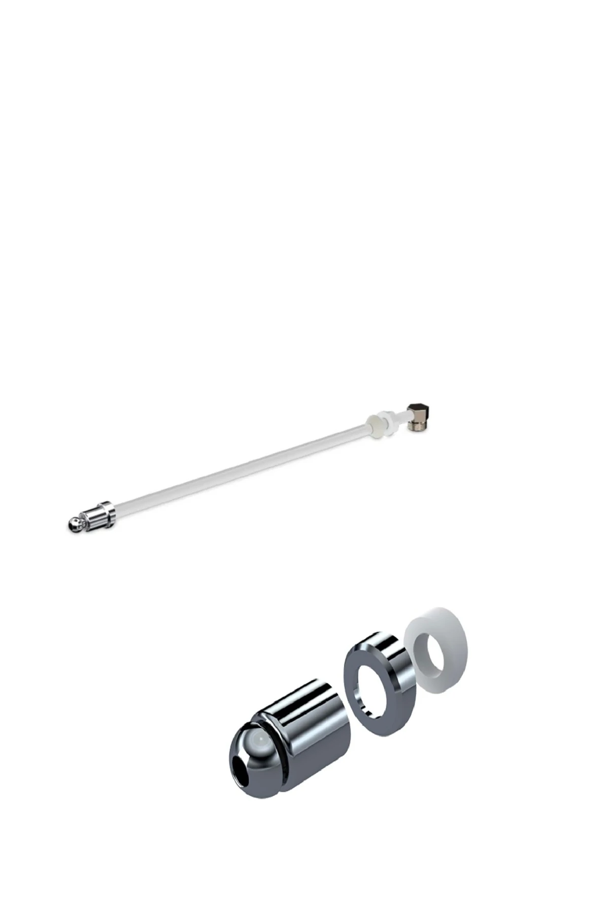 Taharet Çubuğu Borusu Krom Uçlu (KROM KAPLAMA) Sarı Dirsekli 290 Mm