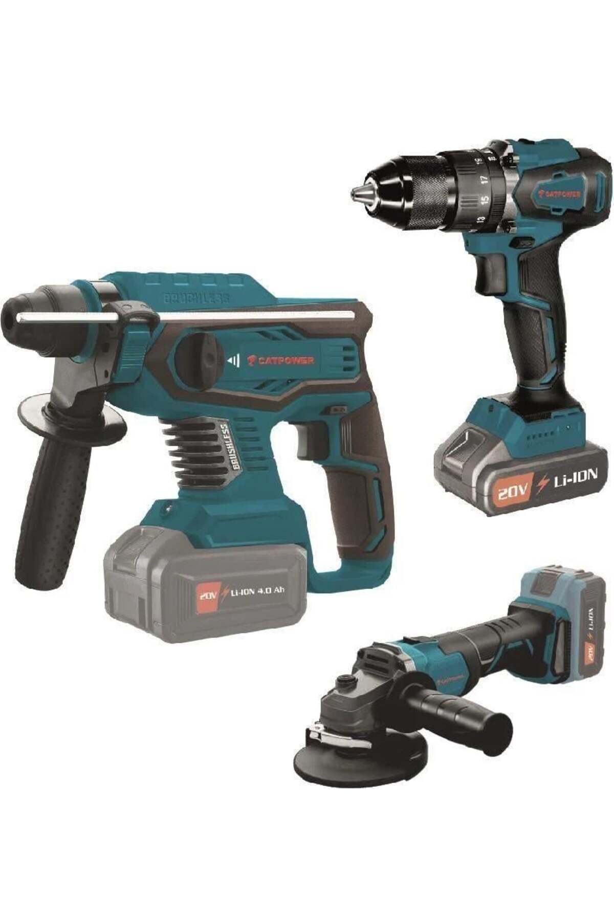 CAT POWER Catpower 4130 Akülü Vidalama Kırıcı Taşlama 3 Makina 3 Akülü