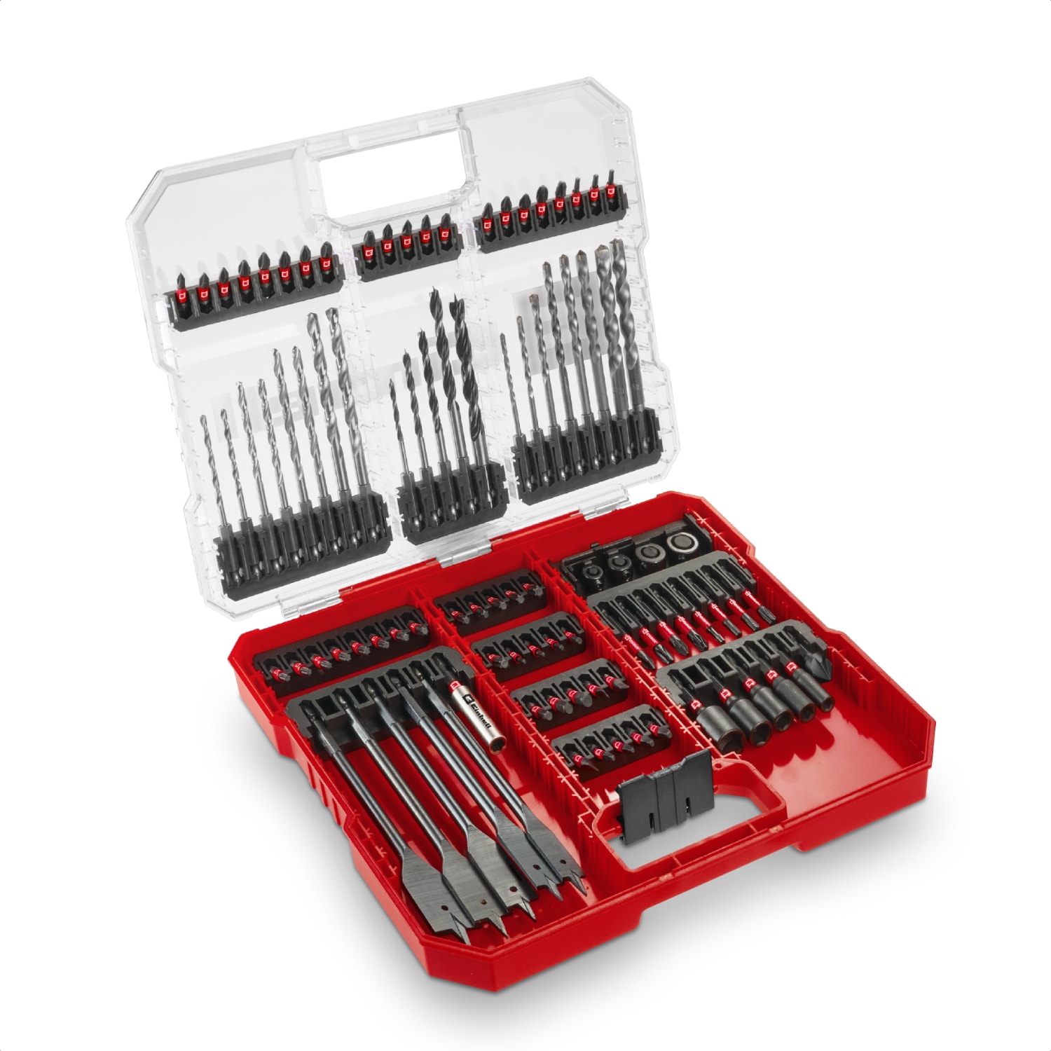 EİNHELL XL-CASE 95 Parça Darbeye Dayanıklı Uç ve Matkap Seti (uçlar, çeşitli matkap uçları, uç tutucu, lokma anahtarı, havşa, matkap durdurucu, pim anahtarı, saklama kutusu dahil) - 49108798