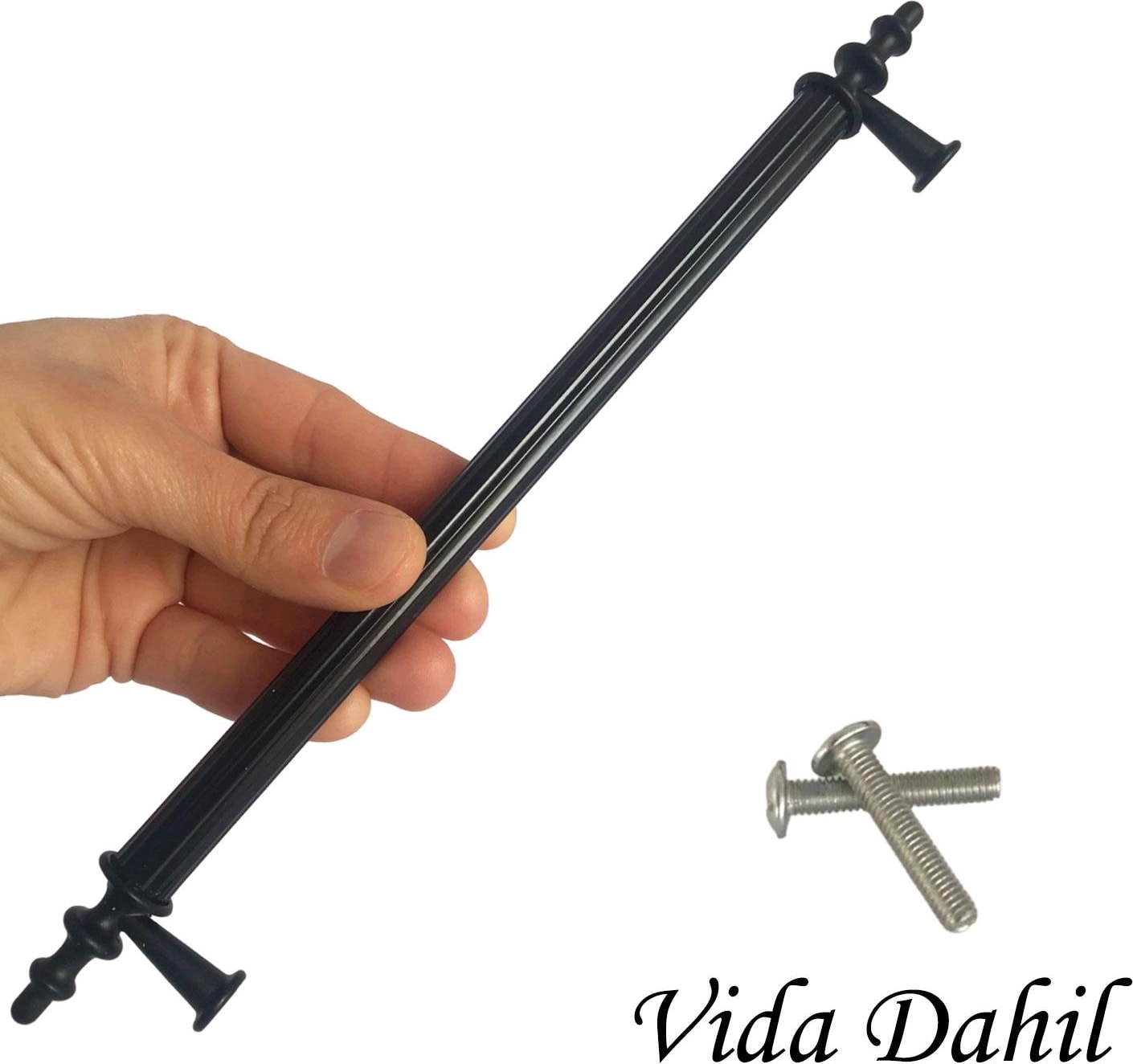 12 Adet Erciyes Kulp Siyah 192 mm Kulp Mobilya Mutfak Dolabı Çekmece Dolap Kapak Kulpu Kulbu Metal Kulpları