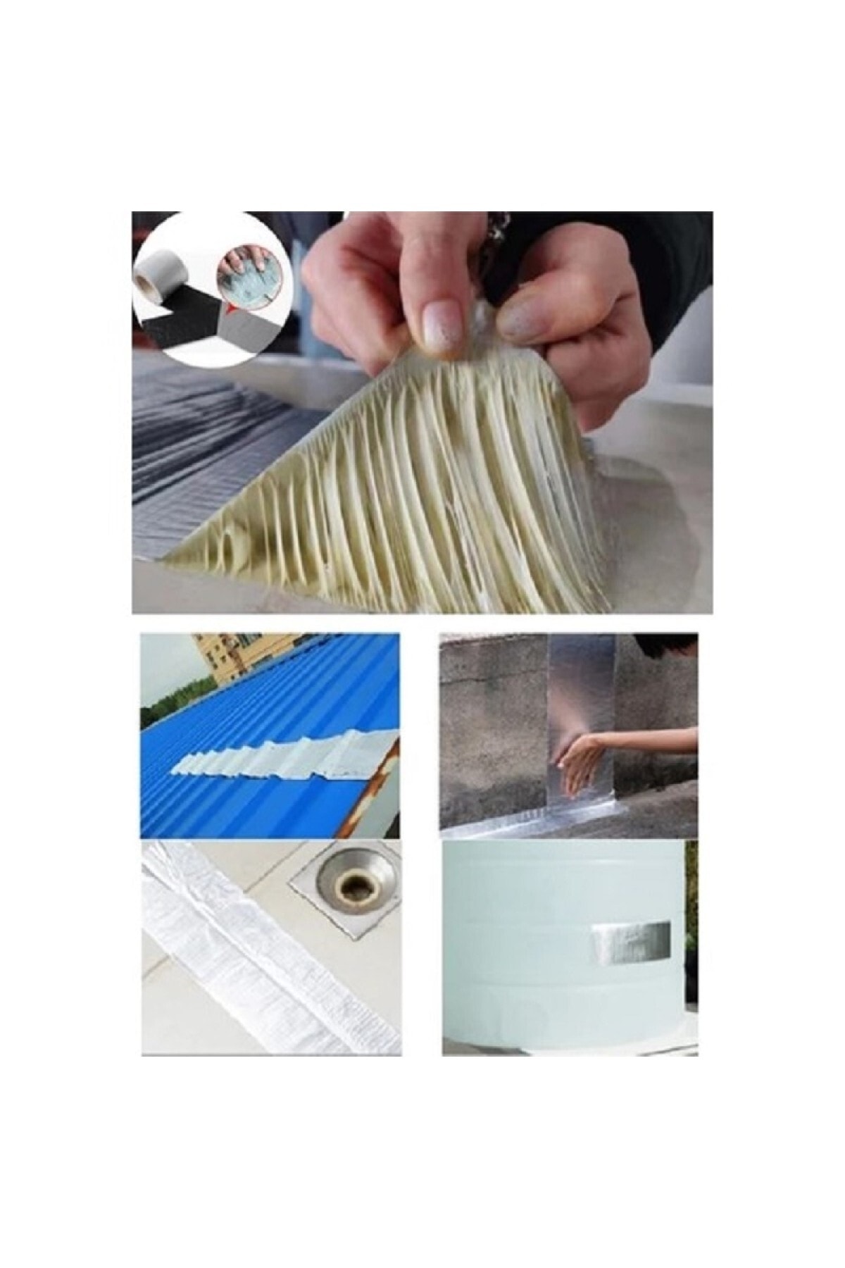 OZKUVVET Yama Bandı Su Geçirmez Çatı Oluk Tamiri Için Hızlı Pratik Çözüm Band Destekli 96mm*2mt