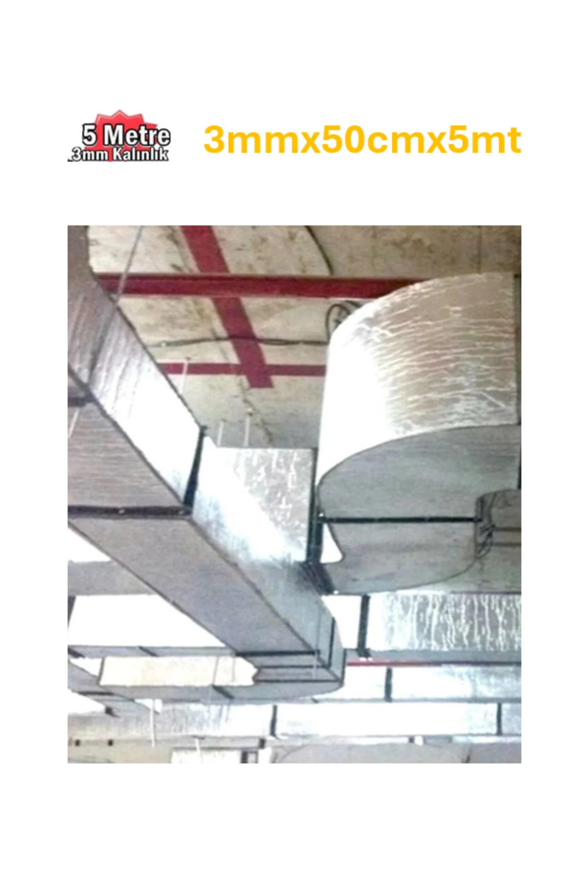 Folyolu Kauçuk Bant 3mmx50cmx5mt Isı Ve Ses İzolasyon Bandı Alüminyum Kauçuk Yalıtım Bandı