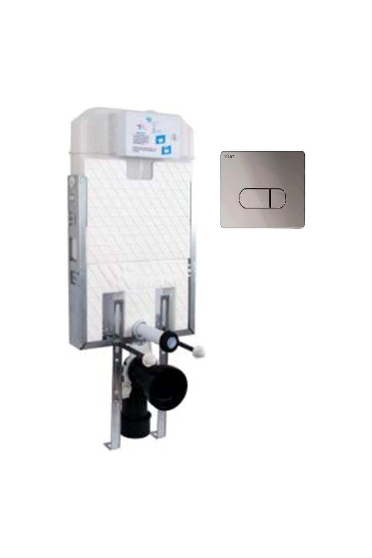 Slim 80 Asma Klozet Gömme Rezervuar +  Siena Mat Krom Buton