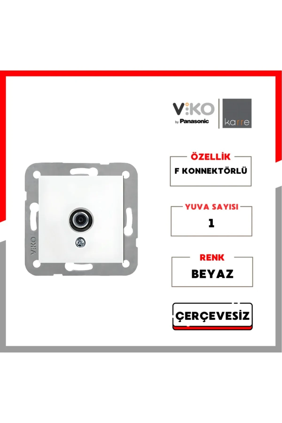 Karre F Konnektörlü Sonlu Uydu Prizi Çerçevesiz 4 ADET