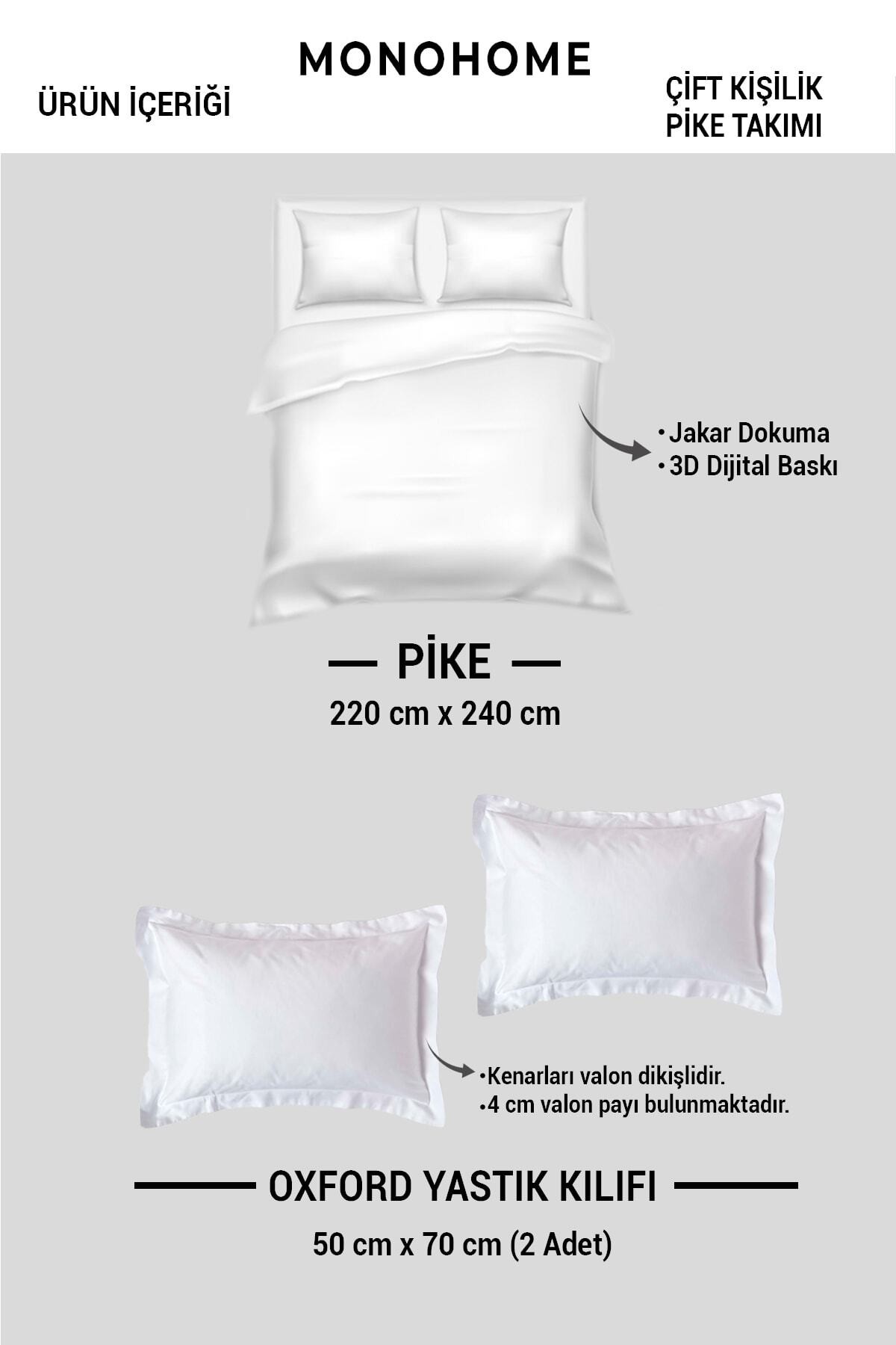 Pike Takımı Pamuklu Çift Kişilik Jakar Dokuma Yatak Örtüsü Baroque Design