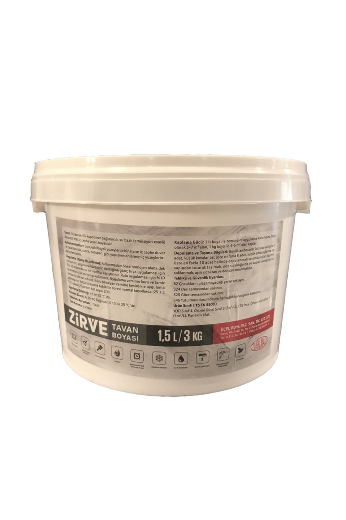 Plastik Tavan Boyası Beyaz 3 Kg