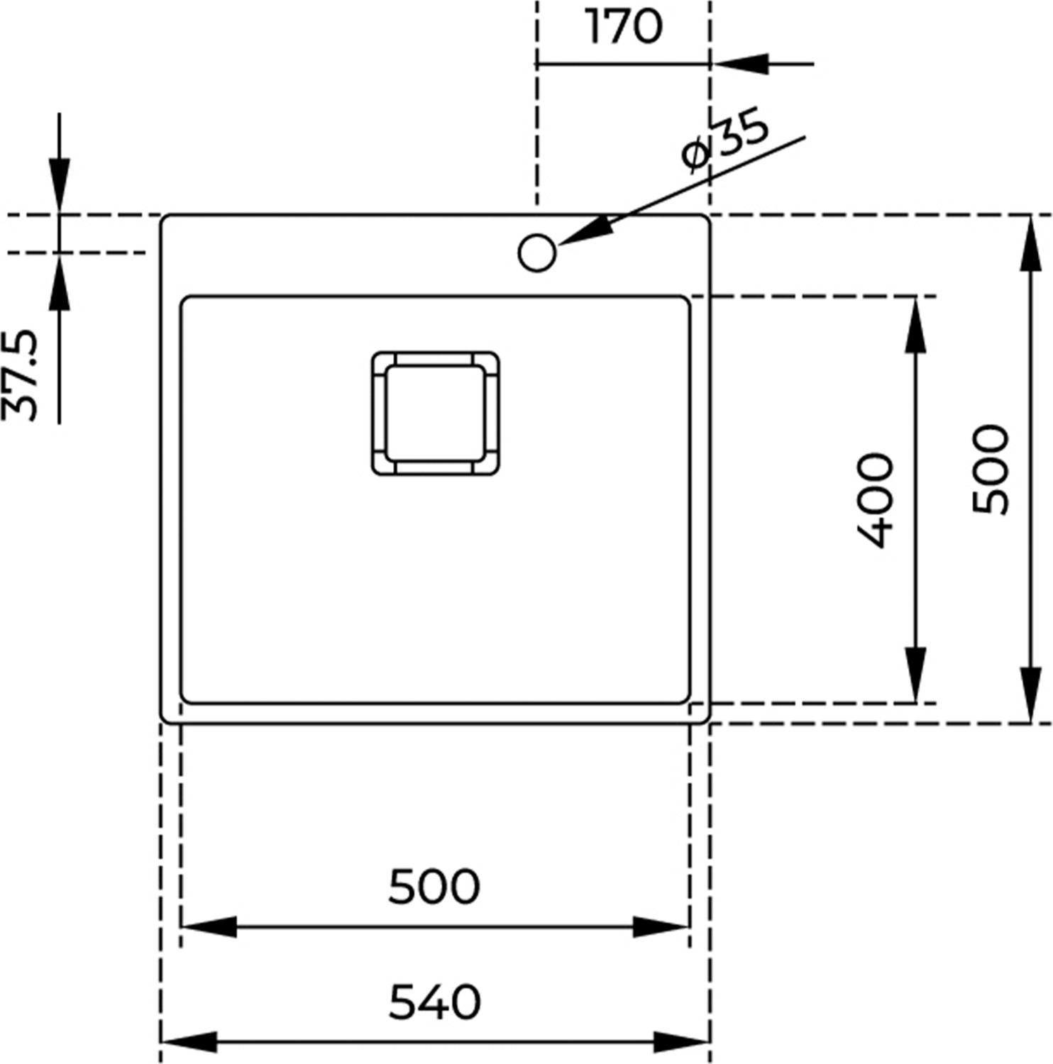 FORLINEA RS15 50.40 Ankastre/Tezgaha Sıfır Paslanmaz Çelik 50 cm 115000018