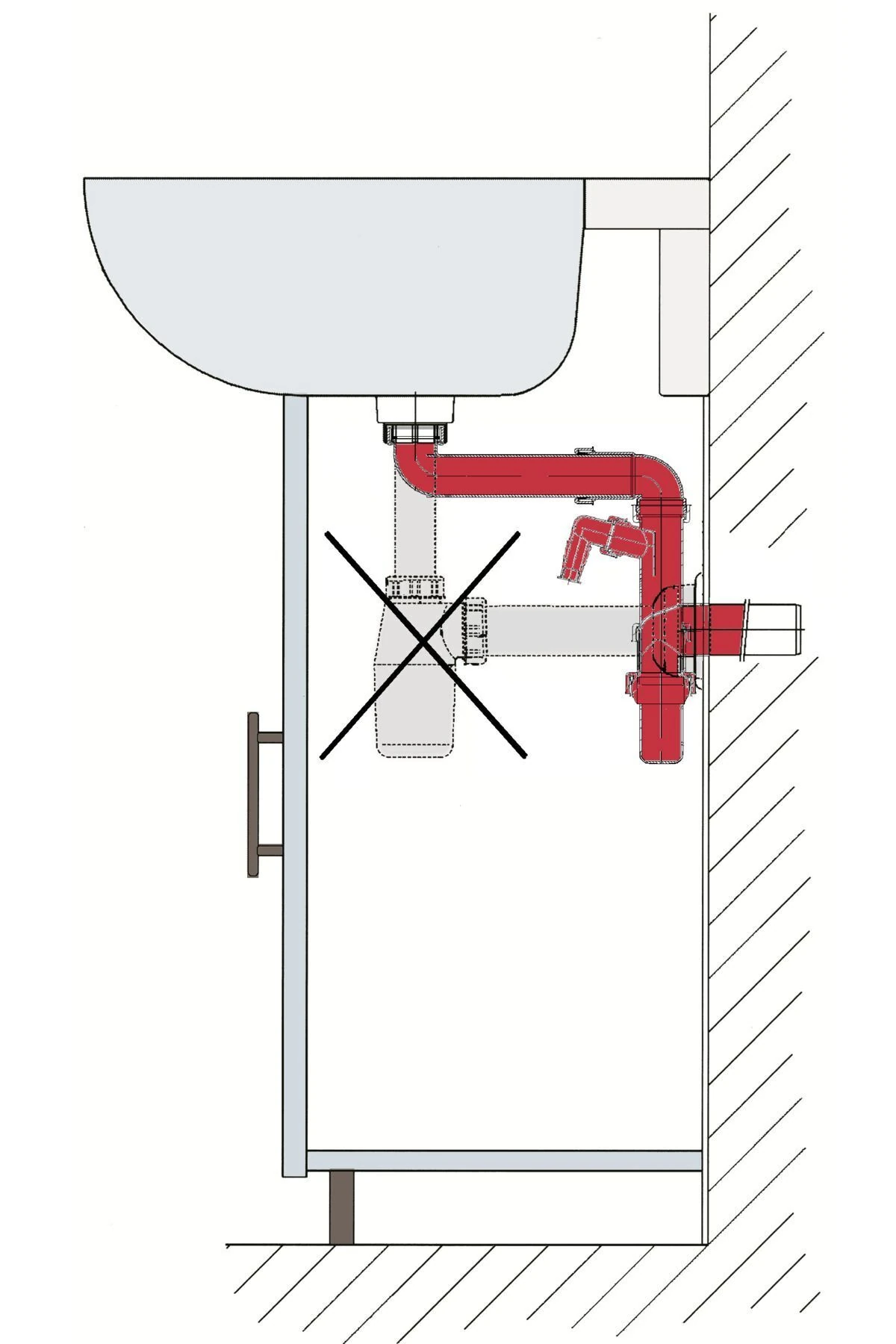 Yer kazandıran lavabo sifonu evye sifonu, delikli süzgeçli, 50lik çıkış, koku önleyici gider borulu