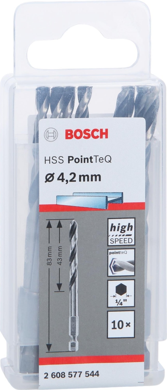 BOSCH Pointeq 4,2mm 1/4 Adap. Metal Matkap Ucu 10'lu 2608577544