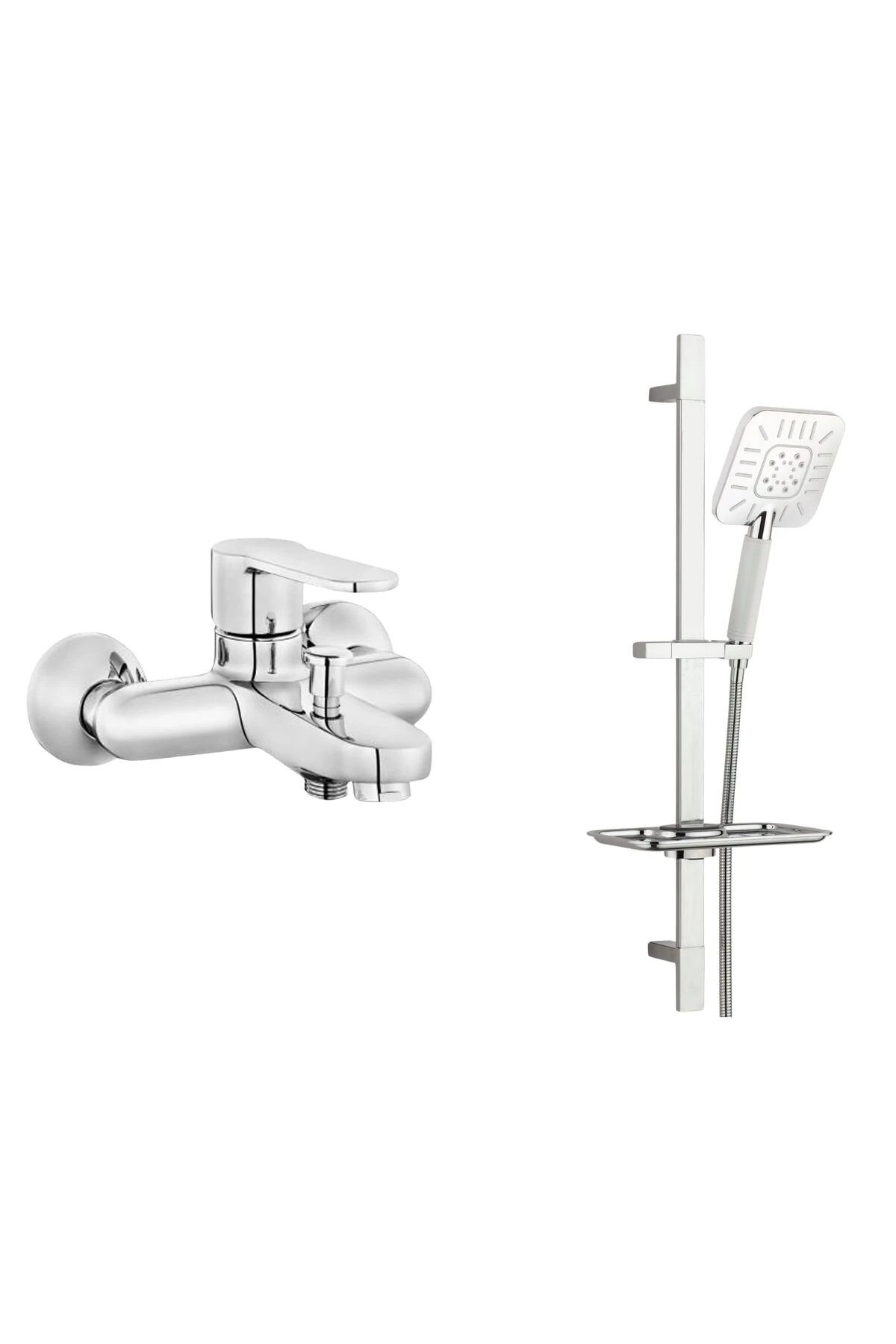 Nita Banyo Bataryası T-may Çamlıca Kare Borulu Hareketli Sürgülü Duş Seti Üst Takımı