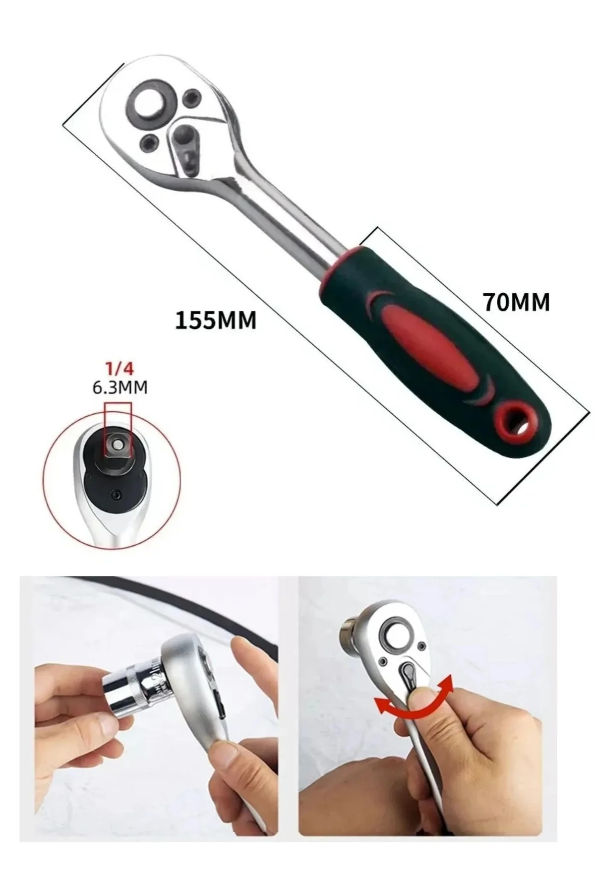 Lokma Kolu 1/4 Lokma Ahtarı Sökme Takma En Küçük Boy Cırcır Kolu