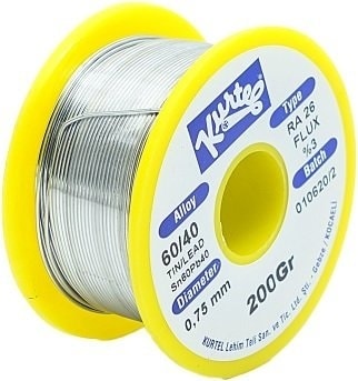 60/40 0.75 mm Lehim Teli 200 gr  Pastalı Lehim Teli Ince