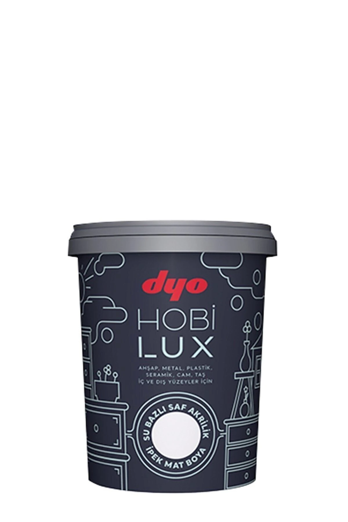 Dyo Hobilux Su Bazlı Saf Akrilik Ipek Mat Boya 0,9 Lt Hobi Boya 0020 Siyah