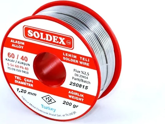60-40 Lehim Teli 200 gr 1,6 mm - Sn:60 / Pb:40