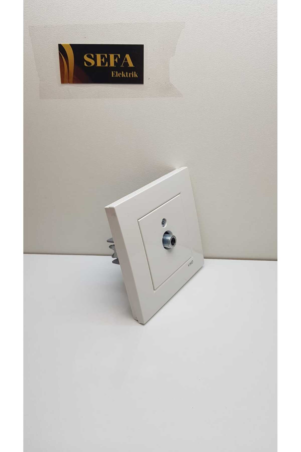 UYDU PRİZİ F KONNEKTÖRLÜ ÇERÇEVELİ BEYAZ  KARRE SERİSİ