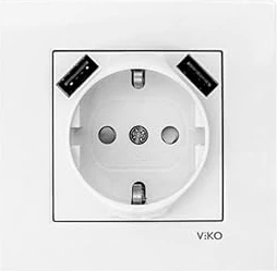 Viko 90961082 5V-2A 2 Usb’li Topraklı Çocuk Korumalı Priz [beyaz]