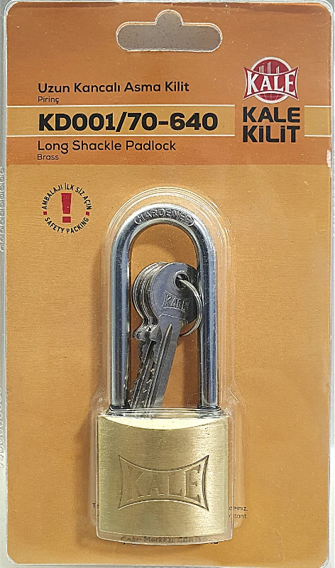 KALE ASMA KİLİT ÇELİK UZUN KANCA SARI 40mm