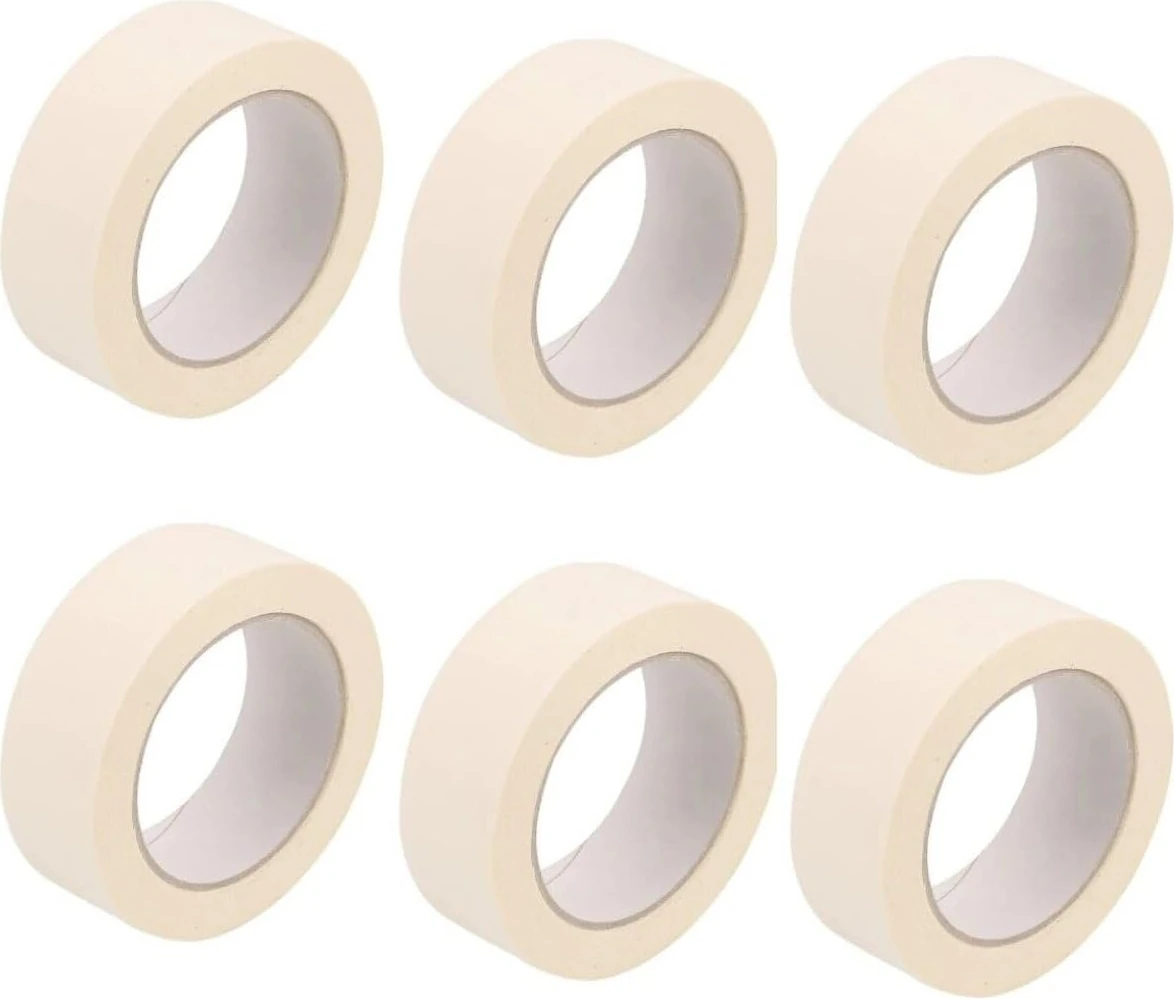 6 Adet Maskeleme Bandı Boya Bandı 24MM x 25M Kağıt Bant