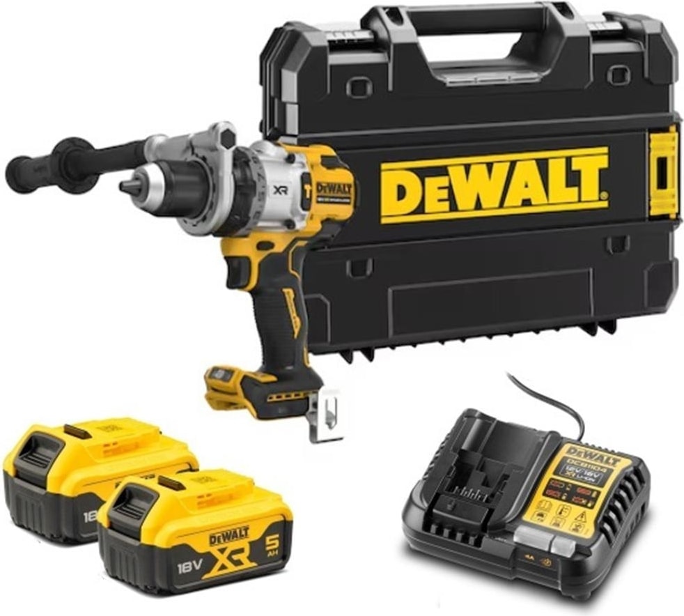 DEWALT DCD1007P2 5.0 Ah Çift Akülü Xr Premium Kömürsüz Darbeli Matkap 169NM