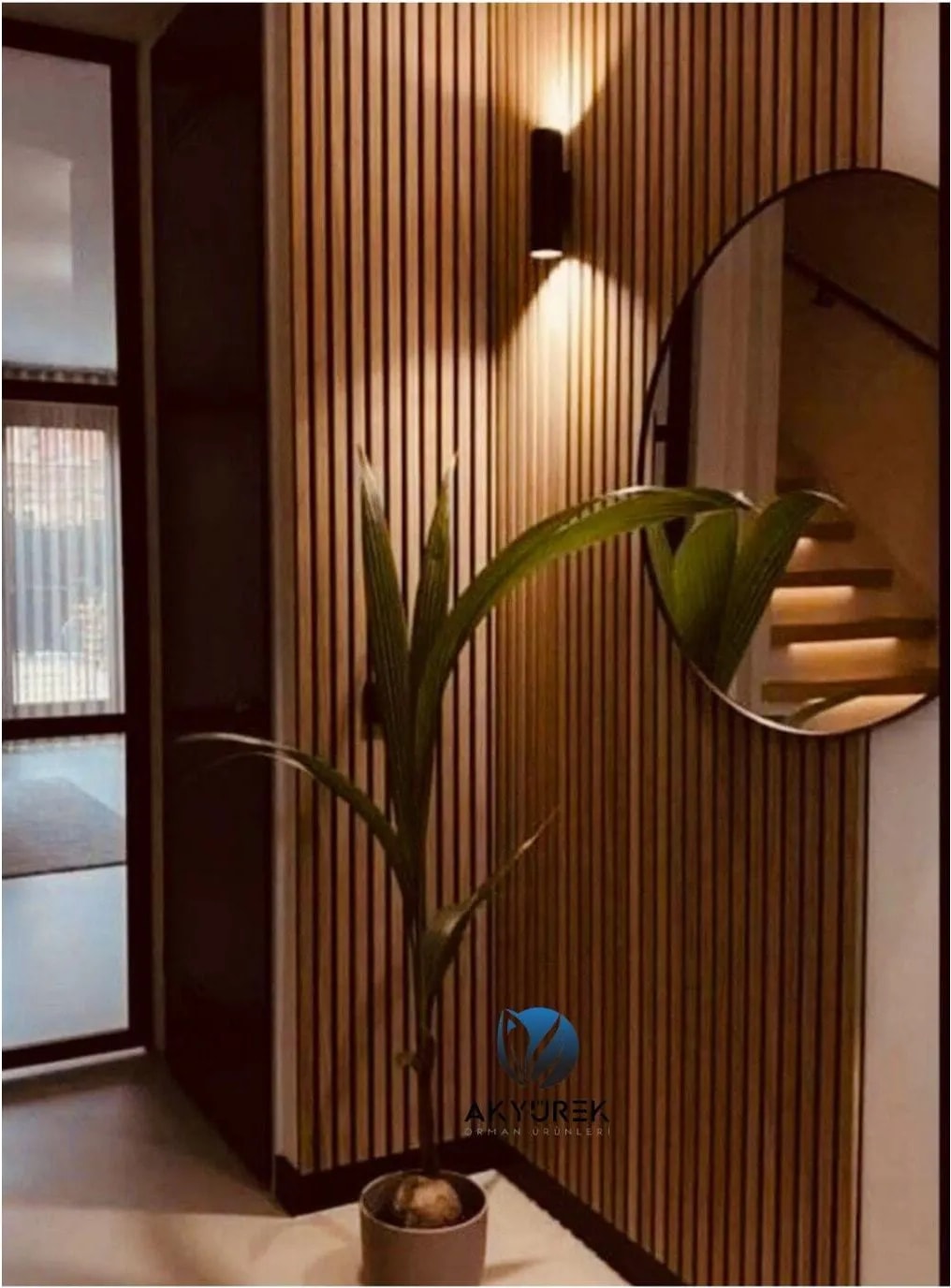 Akyürek  Lb 3771 Açık Ceviz Dekor Profil Duvar Kaplama Lambri Duvar Panel