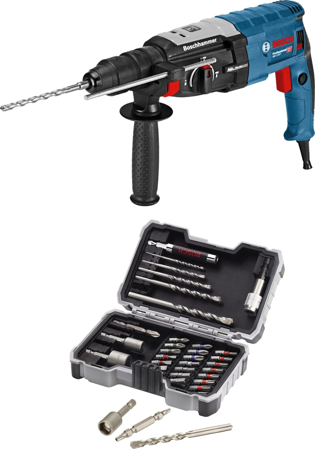 BOSCH Gbh 2-28 Darbeli Kırıcı Delici Matkap + Beton Delme&vidalama Seti 35'li