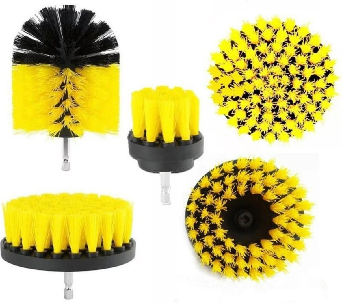 3lü Matkap Ucu Banyo Küvet Duşakabin Araba Tekerliği Koltuk Yıkama Temizleme Fırçası Seti