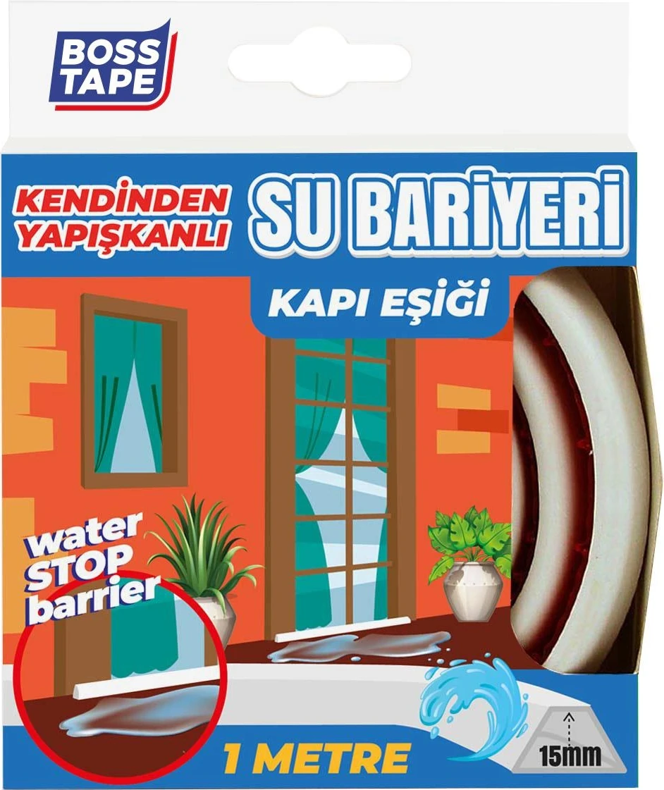 Duş Kapı Eşiği Mutfak Tezgahı Etrafı Su Kesici Bariyer Beyaz 1 Metre