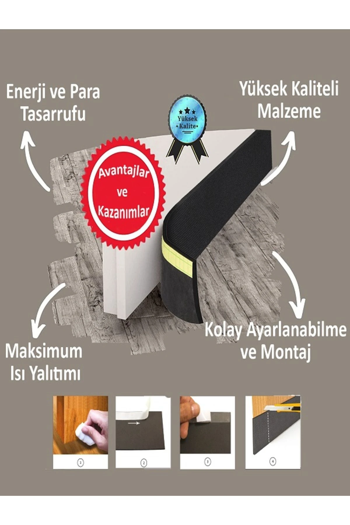 1 Adet Çelik Kapı Altı Rüzgarlık Kapı Altı Eşik Süngeri Kapı Altı Bandı Koku Böcek Su Önleyici