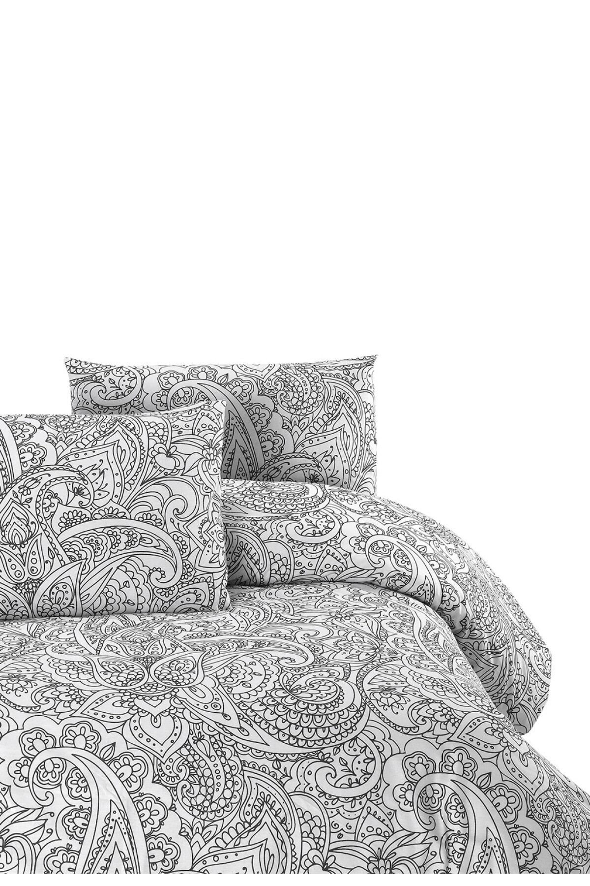 Cotton Collection Ranforce Tek Kişilik Nevresim+Yastık Kılıfı Şal Gri