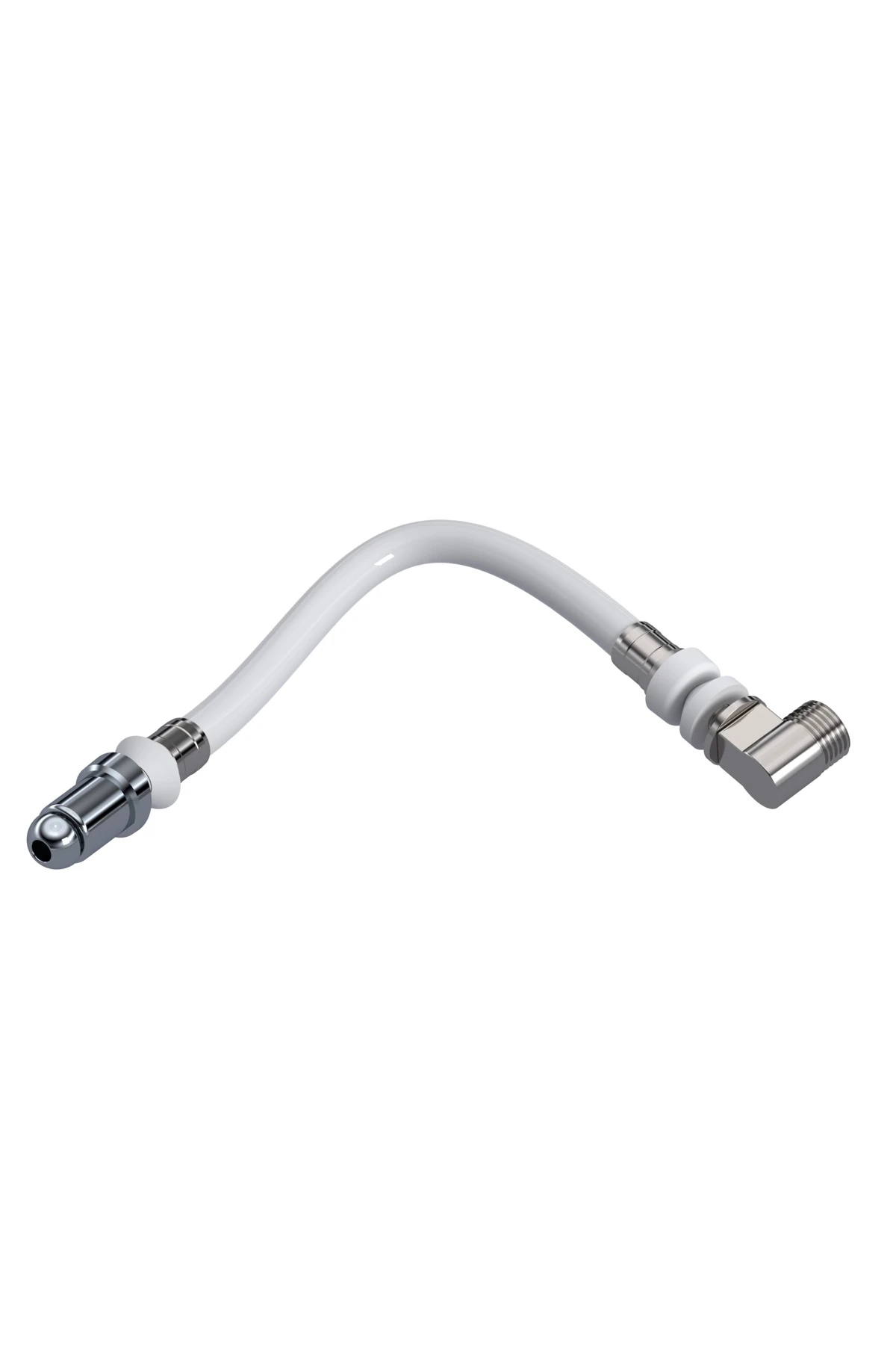 Asma Klozet Esnek Taharet Borusu – Dirsekli | Krom Uç | 200 mm | Kolay Montaj