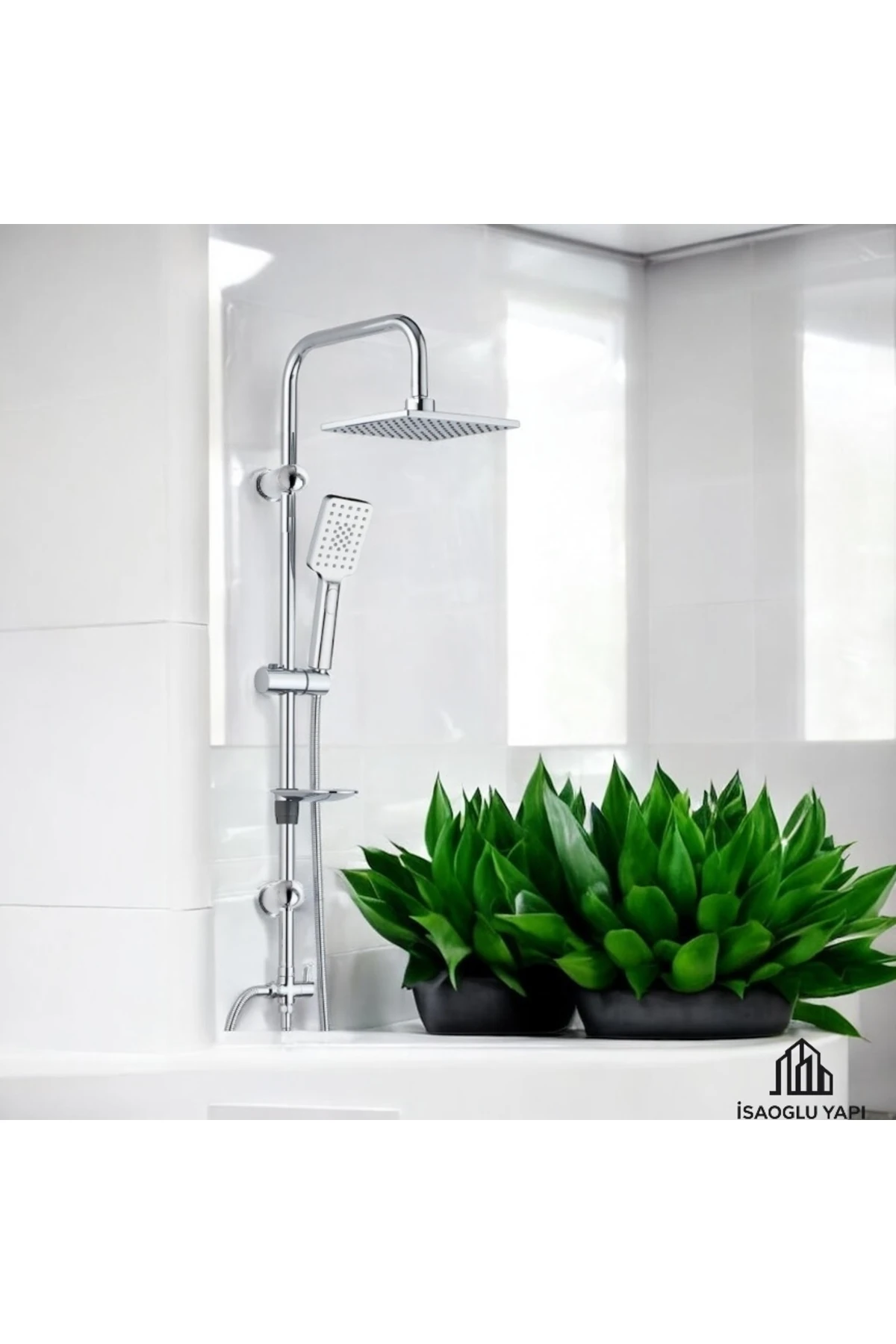 Duş Başlığı Nero Kare Tepe Yağmurlama Banyo Duş Seti Pirinç Materyal Paslanmaz