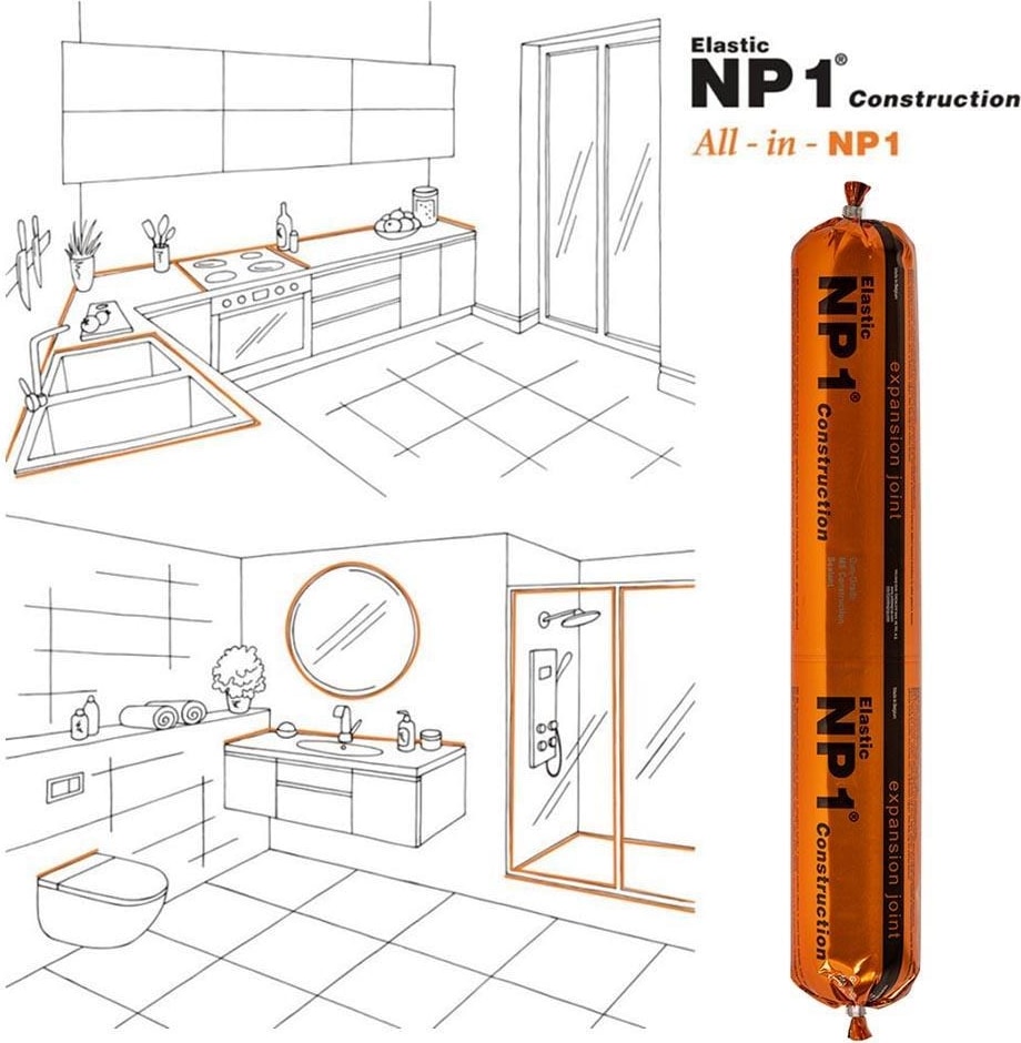 Siyah Np1 Elastic Construction Sosis Silikon Mastik 600 ml