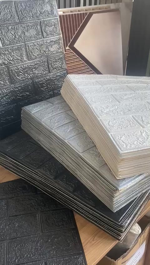 10 ADET 50x50 Cm Silinebilir Kendinden Yapışkanlı Duvar Kağıdı Esnek Köpük Panel 3d Tuğla Desen