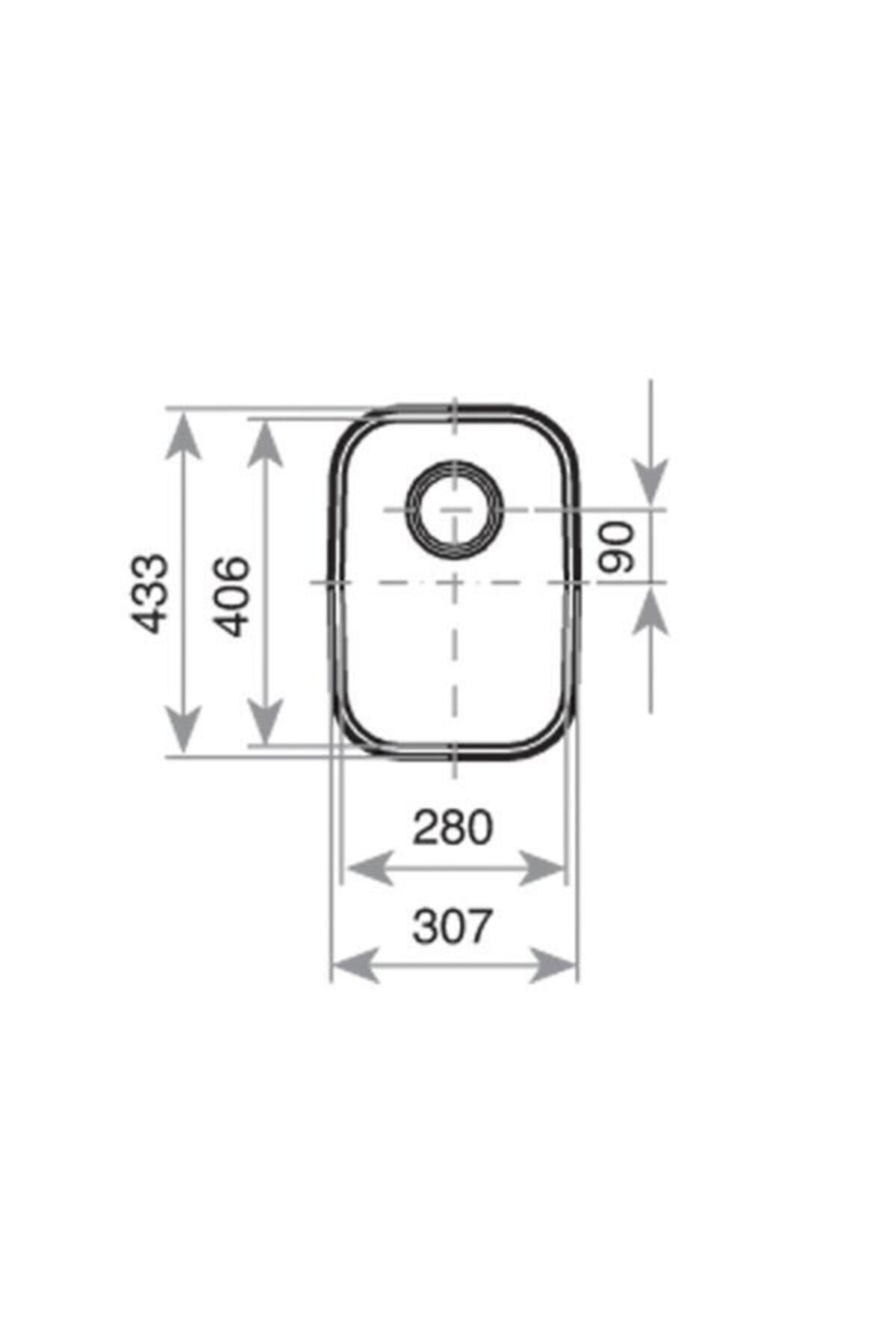 - BE 28.40 TEZGAHALTI EVYE - Tezgahaltı Eviye - Paslanmaz Çelik - 28 cm - 10125003