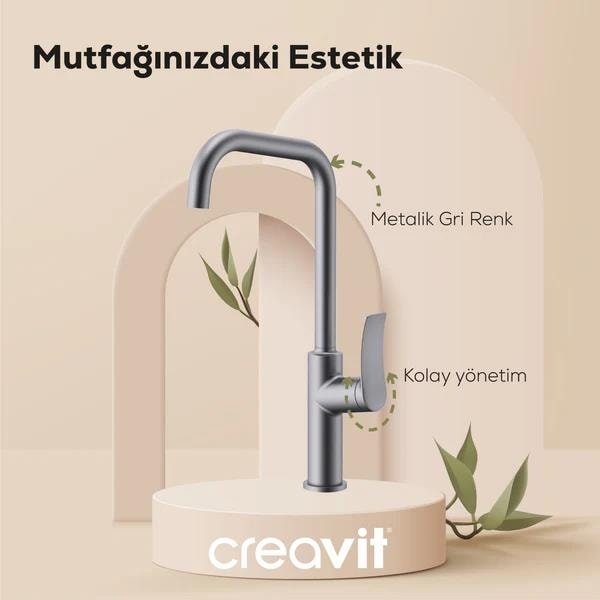 Lua Mutfak Armatürü - Metalik Gri