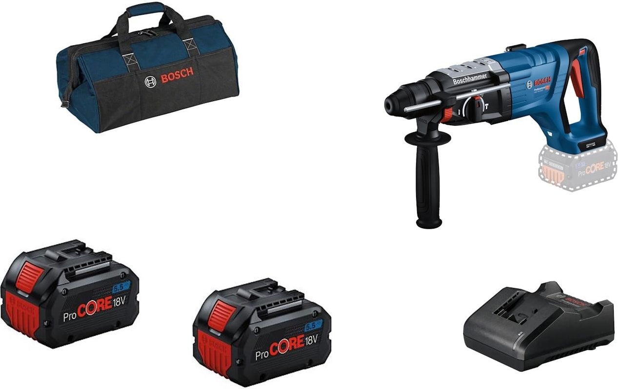 BOSCH Gbh 18V-28 D Procore 2X5,5AH Çift Akülü Kırıcı Delici